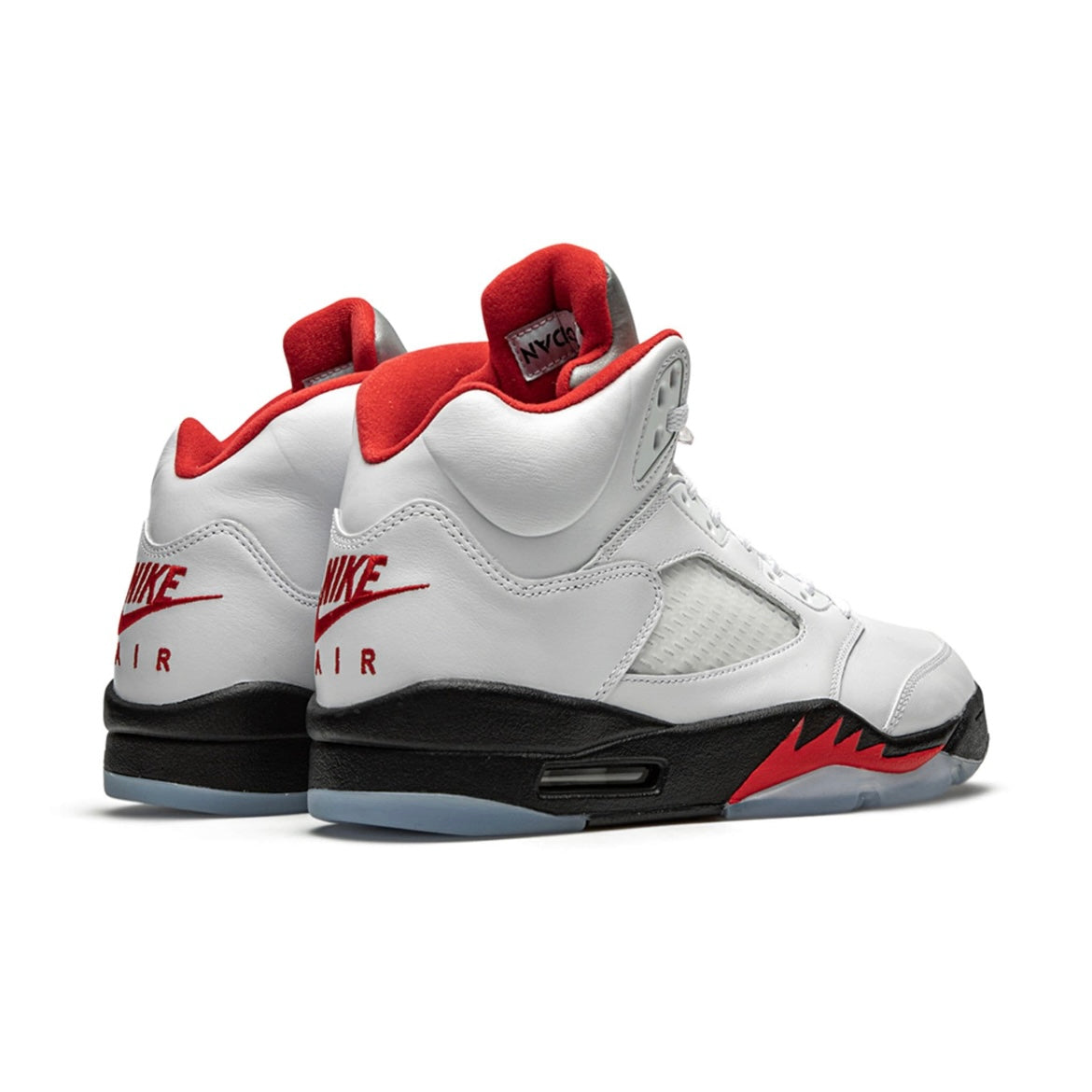 Air Jordan 5 - Langue d'argent rouge feu