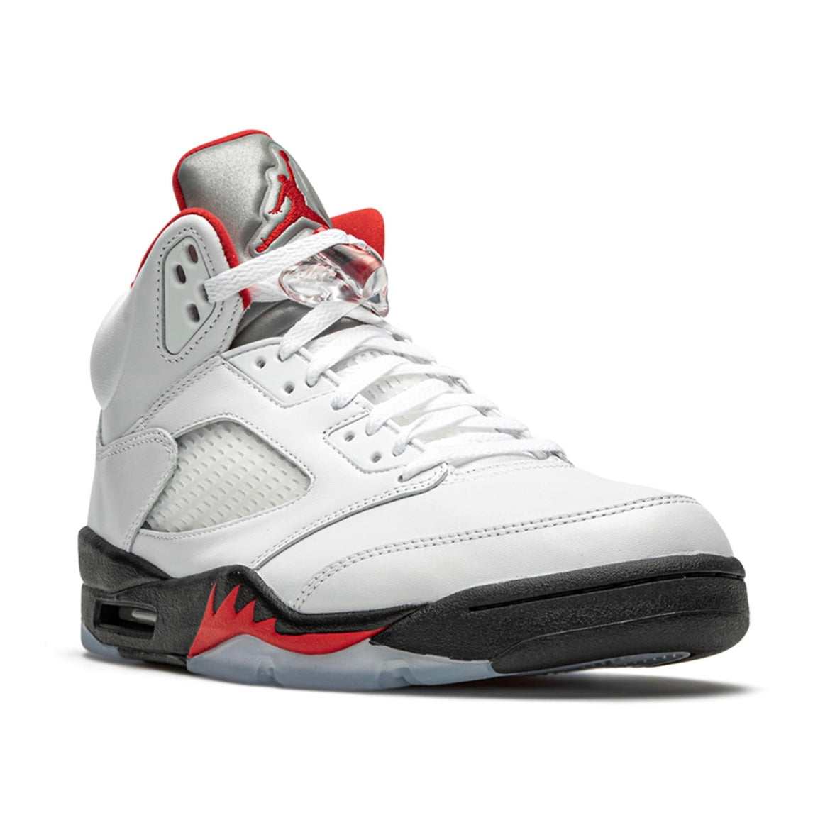 Air Jordan 5 - Langue d'argent rouge feu